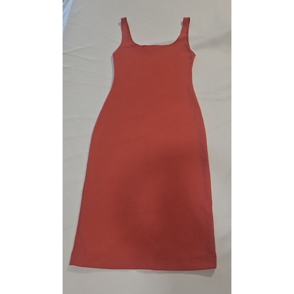 Zara Bodycon Sleeveless Coral Back Slit Midi Dress Size Small